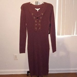 Burgundy long sleeve dress